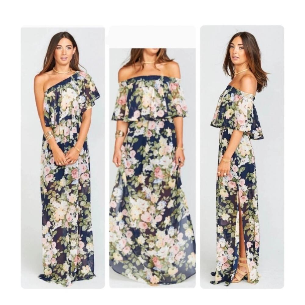 Show Me Your Mumu Hacienda Party Blossom Off Shoulder Maxi Dress Size XS
